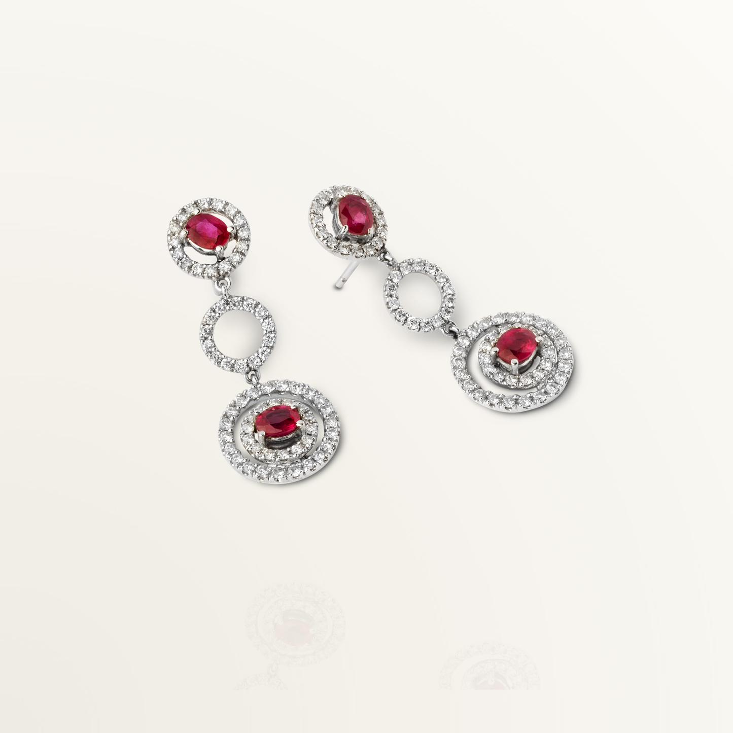 UNIÓN SUIZA PENDIENTES RUBÍ Y DIAMANTES