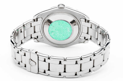 ROLEX DATEJUST PEARLMASTER 34 WHITE GOLD DIAMOND /WHITE ROMAN