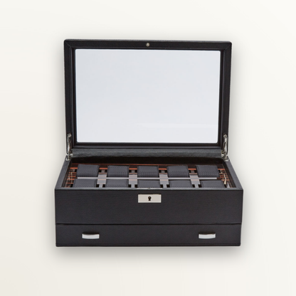 WOLF ROADSTER 10 PC WATCH BOX WITH DRAWER CASE