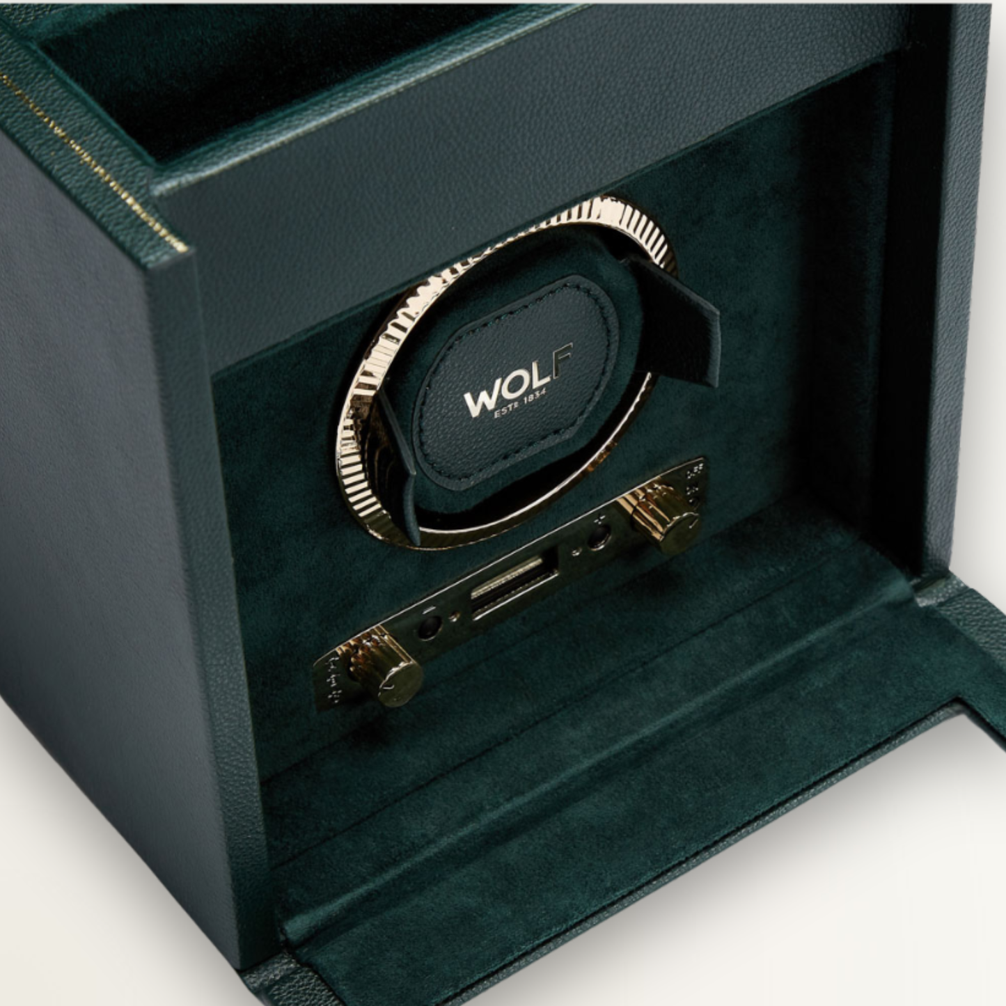 WOLF BRITISH RACING SINGLE WATCH WINDER WITH STORAGE