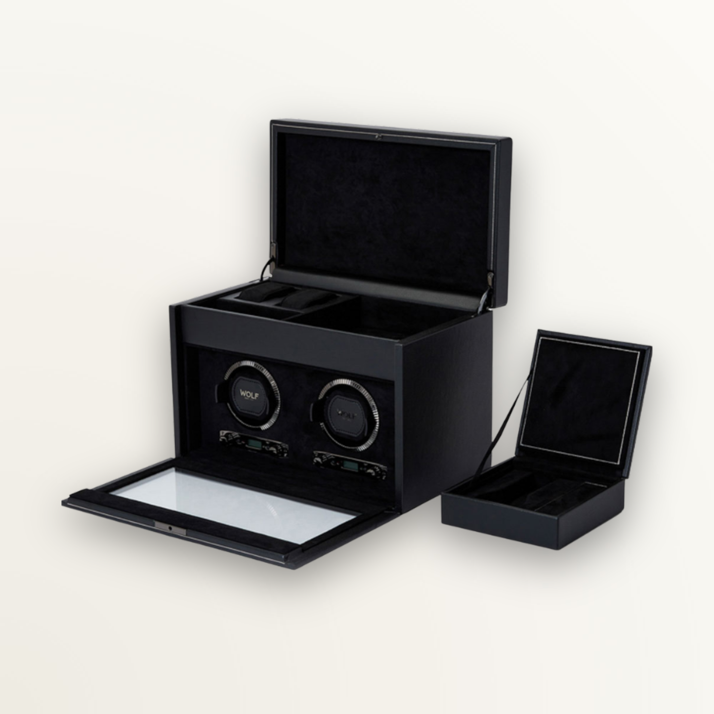 WOLF BRITISH RACING DOUBLE WATCH WINDER WITH STORAGE CASE