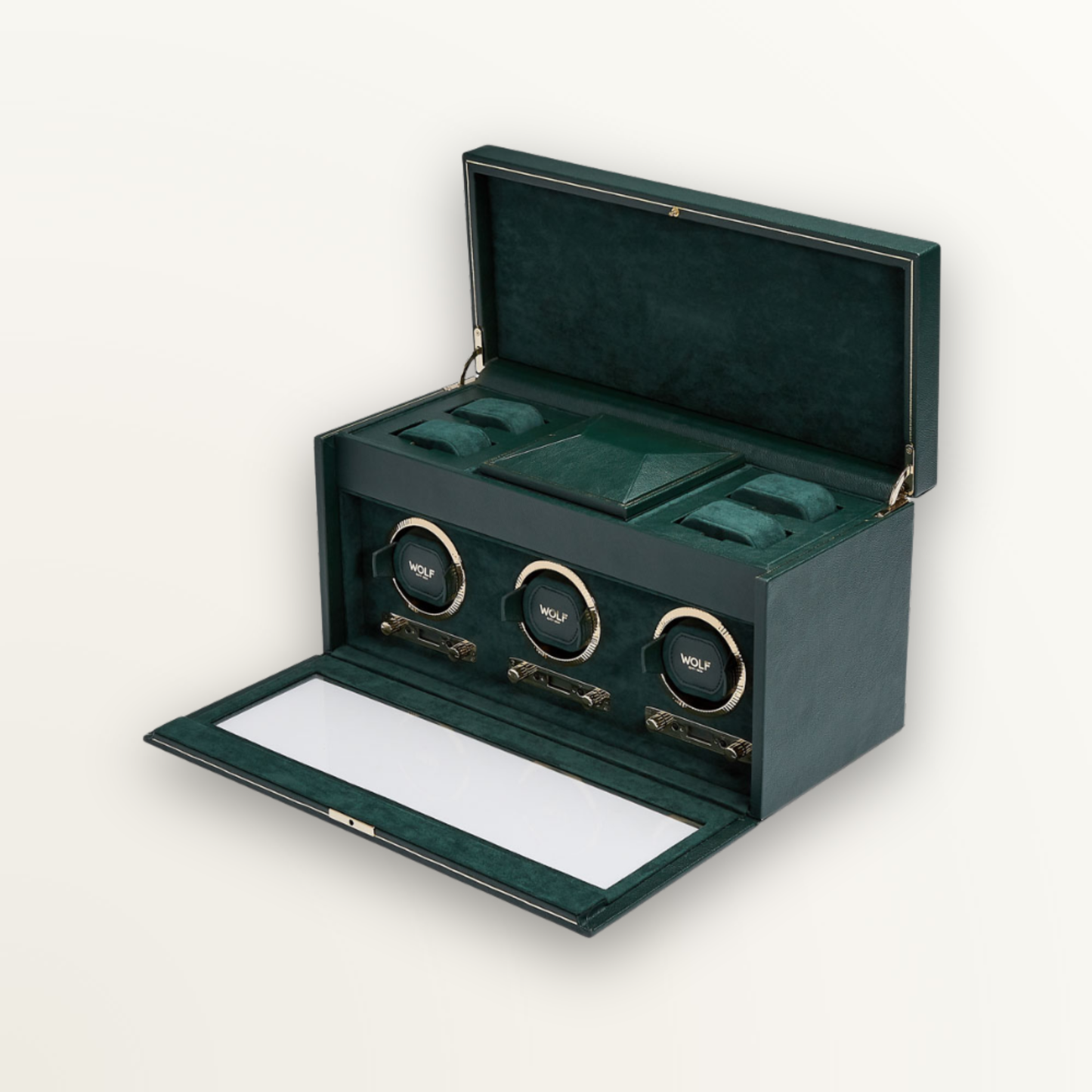 WOLF BRITISH RACING TRIPLE WATCH WINDER WITH STORAGE