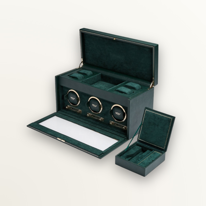 WOLF BRITISH RACING TRIPLE WATCH WINDER WITH STORAGE
