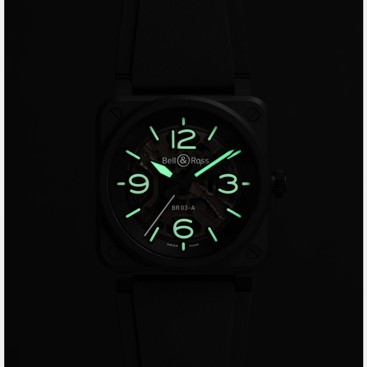 BELL AND ROSS BR-03 SKELETON BLACK CERAMIC