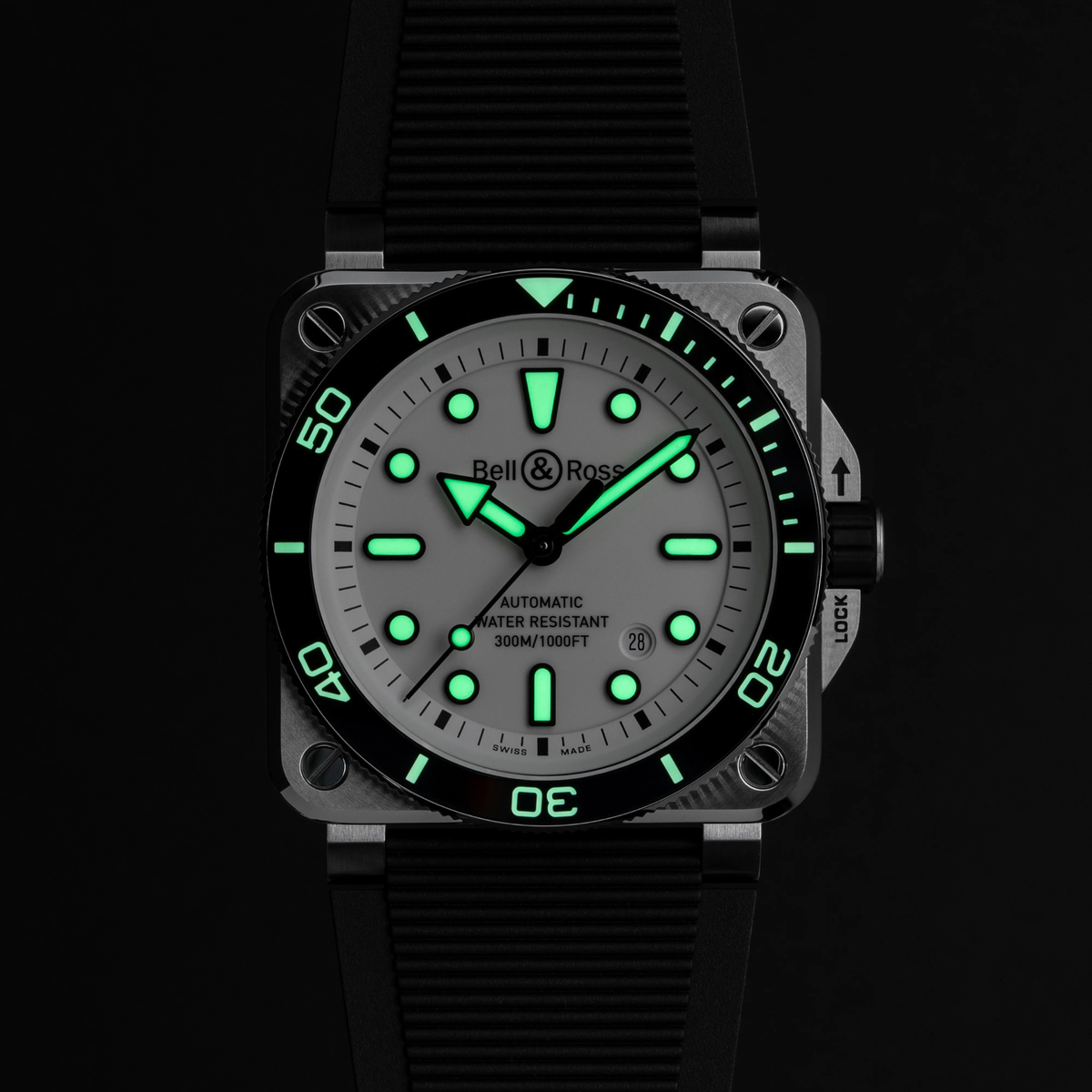 BELL AND ROSS BR-03 DIVER WHITE STEEL