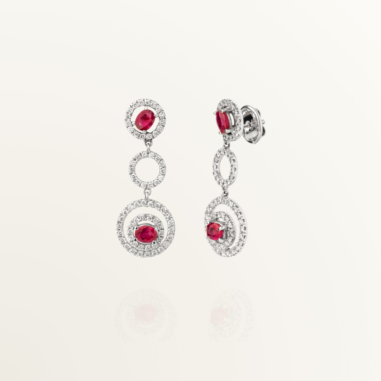 UNIÓN SUIZA PENDIENTES RUBÍ Y DIAMANTES