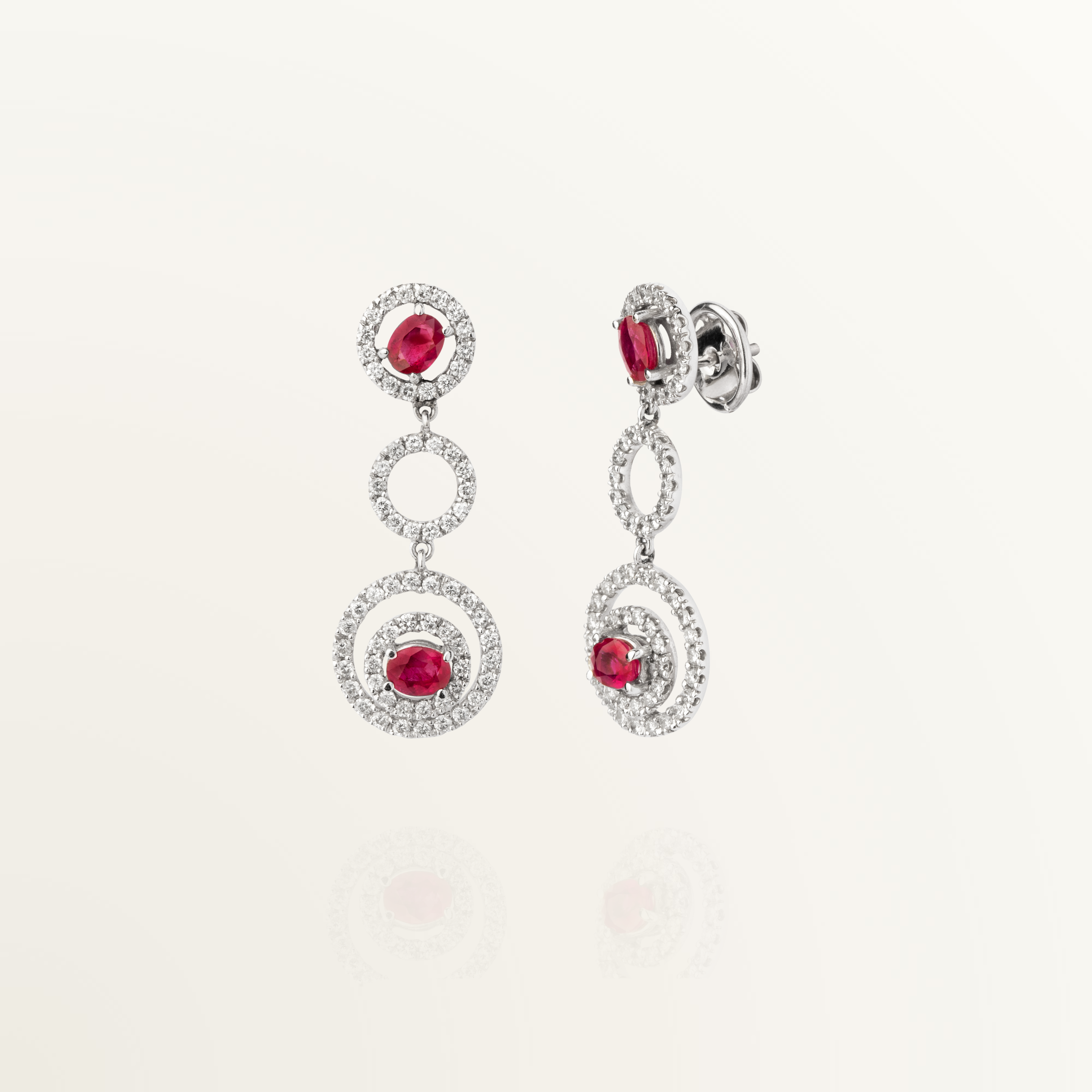 UNIÓN SUIZA PENDIENTES RUBÍ Y DIAMANTES