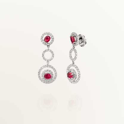 UNIÓN SUIZA RUBY AND DIAMOND EARRINGS