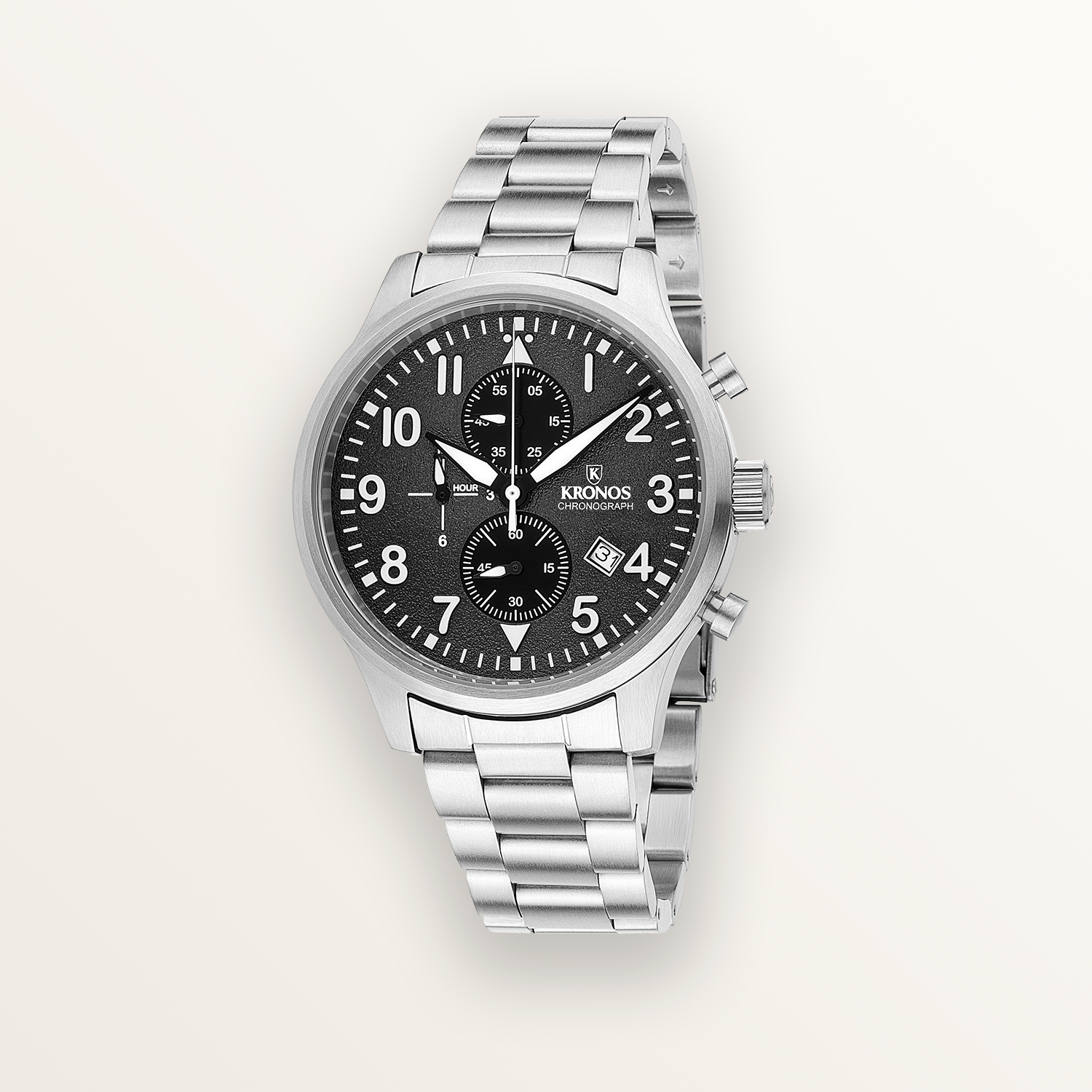 KRONOS PILOT CHRONOGRAPH BLACK – Unión Suiza