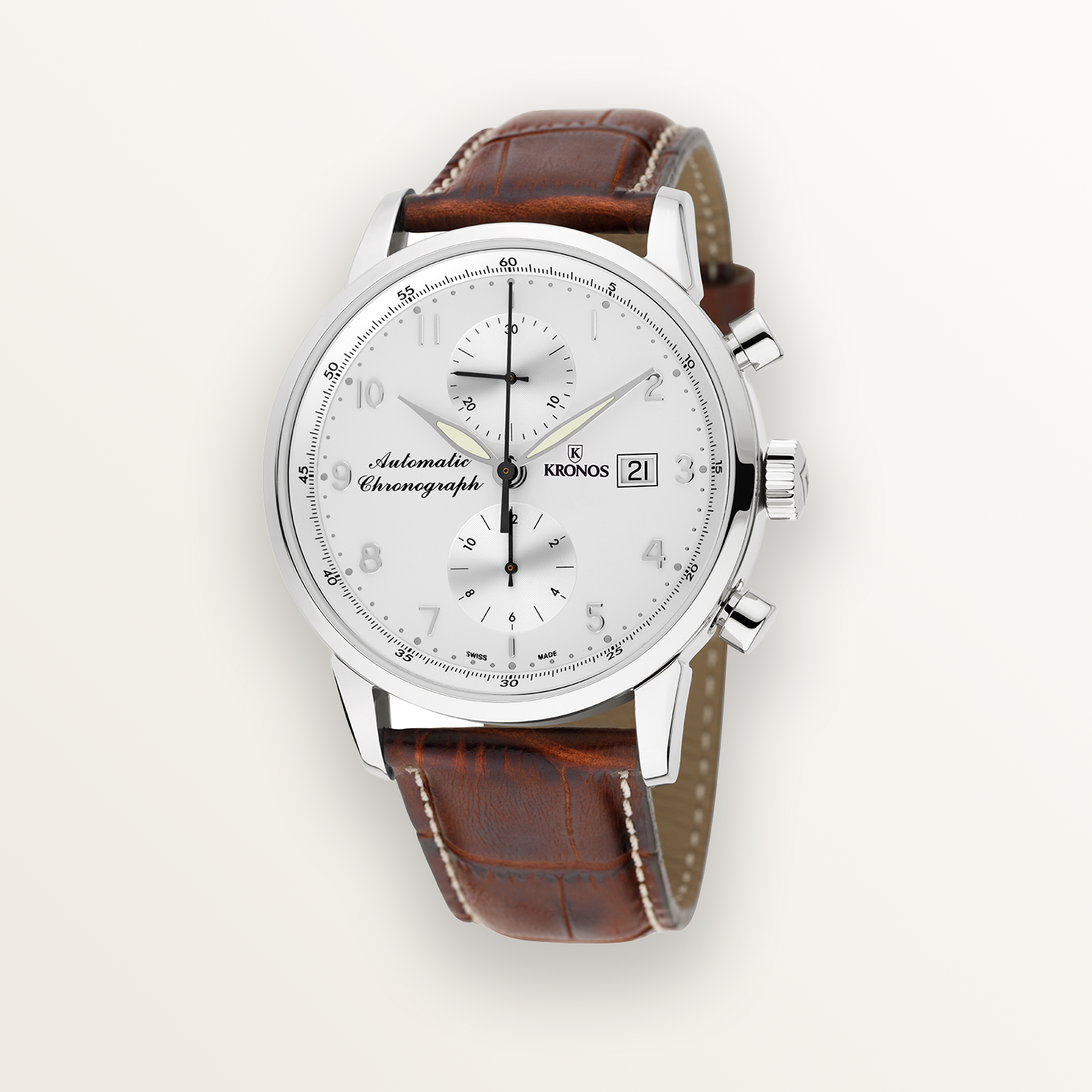 KRONOS PILOT AUTOMATIC CHRONOGRAPH SILVER – Unión Suiza
