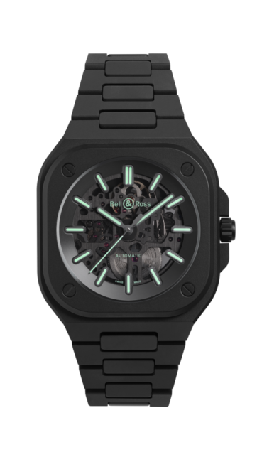 BELL & ROSS BR 05 SKELETON BLACK LUM CERAMIC